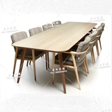 北欧纯实木餐桌子个性长桌工作台洽谈桌设计师创意家具简约办公桌