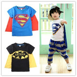 男童超人套装儿童蝙蝠侠衣服钢铁侠服装蜘蛛侠童装超人蜘蛛侠衣服
