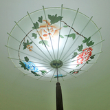 现代中式绘画伞吊灯 茶楼会所吊灯 酒店咖啡厅吧台吊灯玄关走道灯