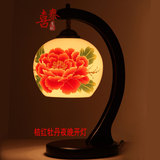 喜泰现代中式台灯复古典景德镇陶瓷实木艺客厅卧室床头灯创意台灯