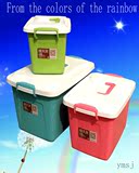 禧天龙环保塑料收纳盒化妆品整理箱有盖药品储物盒手提箱 包邮