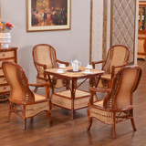 司库诺 印尼进口藤椅 实木单人藤 藤椅茶几组合 藤编实木桌椅