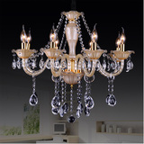 欧式珍珠金色透明水晶吊灯温馨浪漫卧室吊餐厅豪华龙眼水吊灯灯具