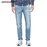 JackJones杰克琼斯亚麻薄款修身直筒浅色男牛仔裤夏装O|215332039
