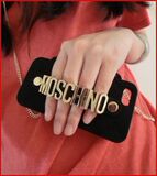 米兰MOSCHINO链条斜挎小包iPhone6 plus手机壳4/4S手提5代硅胶套