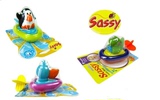 外贸美国Sassy动物小船 宝宝洗澡玩具 拉绳发条 婴幼儿戏水玩具