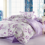 家纺纯棉斜纹四件套全棉双人床上用品婚庆床单被套1.5m1.8m床2.0
