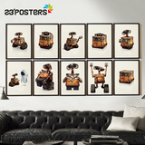 卓雅艺术 海报机器人总动员WALL-E瓦力角色现代壁画儿童房装饰画