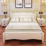纯实木床 松木床 白色成人双人床欧式 儿童单人床1.2米 简约家具