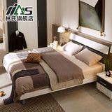 林氏具简约1.8米板式床双人床卧室套装衣柜床头柜三件套YHTJC*