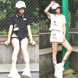 日本原宿运动服套装两件套宽松短袖T恤短裤休闲运动套装跑步女夏