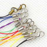 DIY饰品配件串珠材料手机链普通手机挂绳钥匙链含龙虾扣带圈6色
