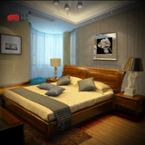 惠宜新款 乌金木床实木床 现代中式1.8米婚床 高端舒适双人床五包
