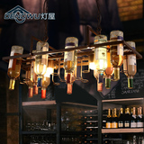 灯屋个性创意复古吊灯酒吧灯咖啡厅餐厅吧台北欧艺术吊灯玻璃酒瓶