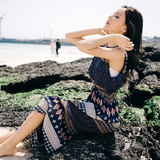 2016夏季新款女装韩国雪纺连衣裙无袖气质宽松长裙海边度假沙滩裙