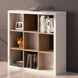 木制度板式书柜书架自由组合储物柜宜家简易置物架木格子收納柜