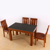 火烧石餐桌实木餐桌椅组合长方形现代简约餐桌小户型橡木餐桌餐台