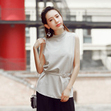 欧香妮2016春季韩版雪纺衫大码长袖T恤女士宽松中长款时尚打底衫