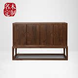新中式多功能餐边柜全实木木质仿古小柜子储物柜中式古典定制家具