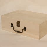 木质桌面化妆品收纳盒大号带锁收藏盒整理盒子zakka茶叶杂物收纳