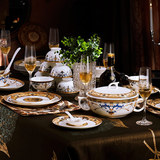 碗碟套装家用中式景德镇陶瓷器高档欧式宫廷56头骨瓷餐具套装碗盘