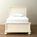 儿童床 美式法式乡村象牙白复古做旧单人床橡木实木样板房1.3米白