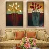 花卉油画样板房间公寓会所酒店走廊装饰有框画纯手绘油画