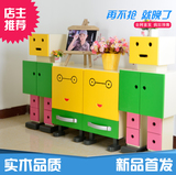 多功能新款机器人整装实木迷你床头柜创意多彩儿童储物柜简约田园