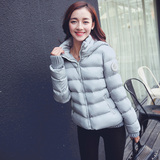 韩国2015冬季热卖外套女短装棉服甜美纯色连帽棉衣大码短款加厚潮