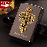 zippo打火机zippo正版 超薄限量黑冰民族十字架 黑冰圣天使 防风