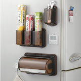 日本进口INOMATA厨房用纸巾架 卷纸收纳盒冰箱吸铁磁石吸盘纸巾盒