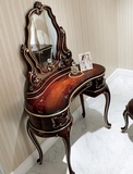 新古典实木雕花梳妆台带镜子欧式烤漆储物化妆桌创意梳妆桌子定制