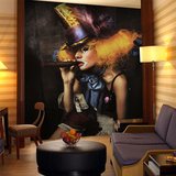 3D欧式艺术人物大型壁画卧室沙发背景墙壁纸客厅理发店酒吧墙纸