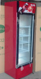 促销-298立式玻璃单门冷藏柜展示柜保鲜柜饮料啤酒柜冰柜(带锁)