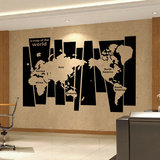 公司企业办公室文化装饰墙贴画 宿舍寝室玄关背景墙壁贴 世界地图