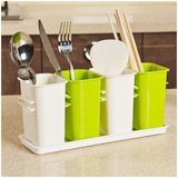 碗筷沥水架 创意加厚厨房塑料4套装沥水餐具收纳盒带底盘 沥水篮