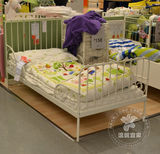 南京广州宜家代购IKEA正品米隆儿童加长床伸缩床架配床板铁艺床架