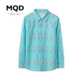 MQD童装男童衬衫长袖儿童衬衣2016春装新款男孩衬衫印花纯棉
