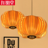 东南亚新中式木皮吊灯个性创意餐厅客厅灯具酒店会所工程装饰灯饰