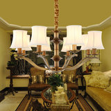 美式简约宜家创意布艺吊灯客厅餐厅卧室现代简欧仿全铜铁艺吊灯具