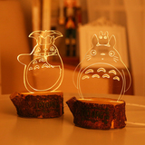 新款简约LED小台灯USB床头灯卡通宫崎骏龙猫3D婴儿小夜灯情人礼物