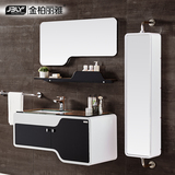 多层实木浴室柜组合现代简约洗脸洗手台盆卫浴柜带可旋转侧柜黑白