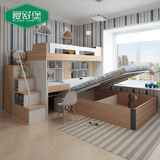 子母床多功能上下床高低床带书桌双层床衣柜床组合床1.5米储物床
