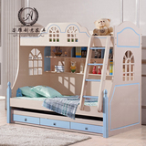 安雅家具实木定制创意家具上下床高低床子母床双层床带护栏儿童床