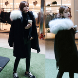 2015冬季新款韩版中长款超大毛领保暖加厚棉服连帽休闲外套女式潮