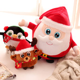 2014圣诞老人玩具布娃娃 可爱卡通麋鹿企鹅毛绒公仔 圣诞节礼物
