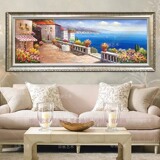 客厅风景油画现代简约欧式装饰画地中海手绘油画抽象卧室床头画