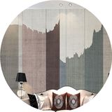 现代简约新中式麻布布艺抽象山卧室客厅油画布无纺布