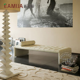 Eamija 简约现代欧式床尾凳 卧室床边换鞋凳 实木床榻长凳 可定制