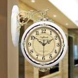 达夫欧式双面挂钟创意时尚大号客厅时钟现代静音田园简约石英钟表